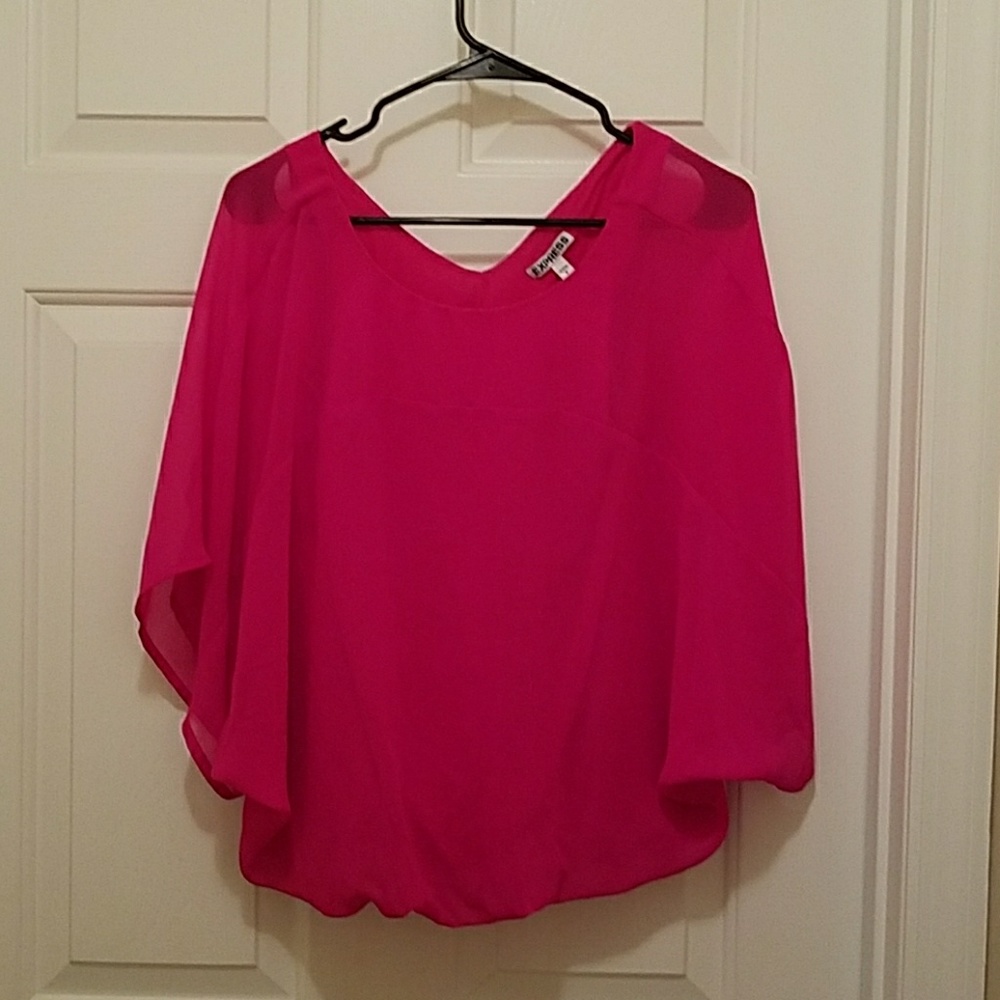 Flowy Fuschia Batwing Blouse